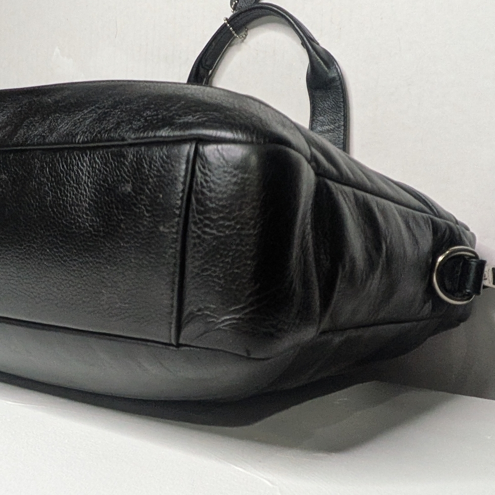 Coach Hampton F54801 Black Leather Briefcase Laptop Crossbody Bag Business Tote - Picture 9 of 16